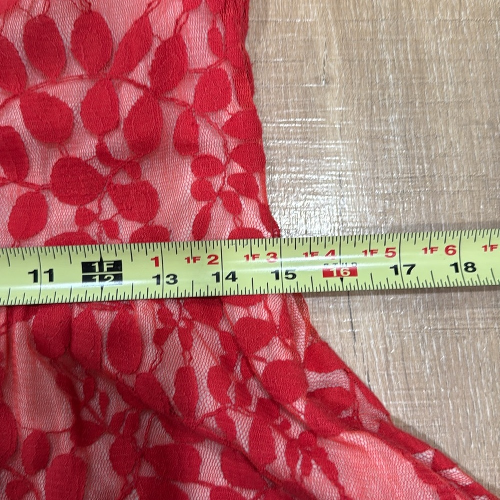 EUC Free People Floral Mesh Lace Dress Size 6 - Picture 8 of 11